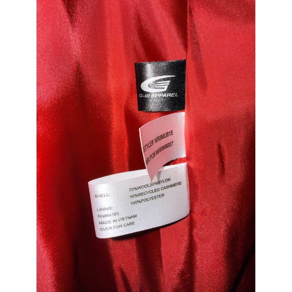 Marvin Richards New York Red Wool Blend Oversized Collar A-Line Coat Womens 10 - Picture 10 of 13
